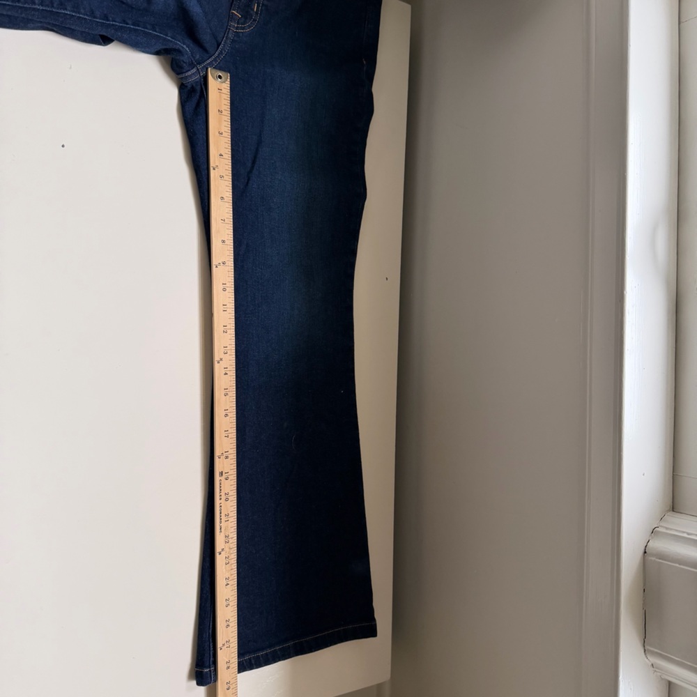 Gap Jeans 70s Flare High Rise Blue Denim Dark Wash 28 Petite - Picture 7 of 8